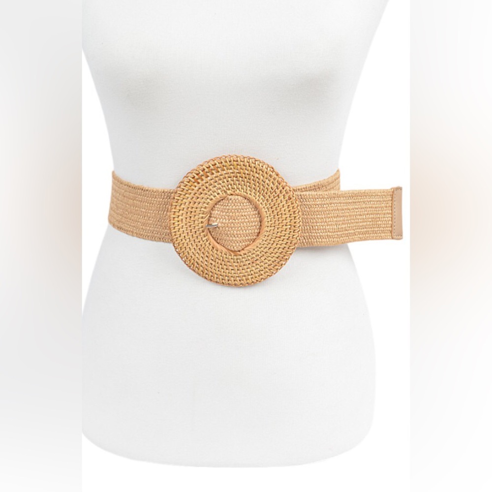 Bamboo Wide Waist Elastic Statement Belt